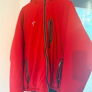 Tesla Red Winter Jacket with Black Accents